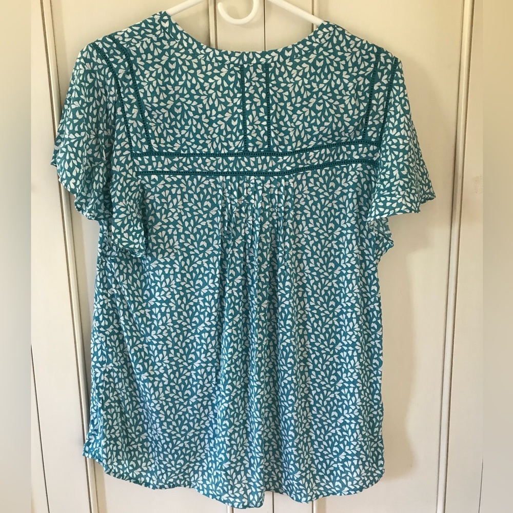 Daniel Rainn short sleeved blouse in Teal - Picture 2 of 4